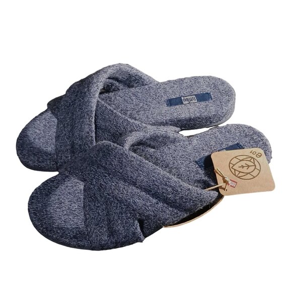 NEW Fitflop Gracie E01 Merino Wool‎ Cross Slides Midnight Navy, Size 5 - Picture 4 of 14